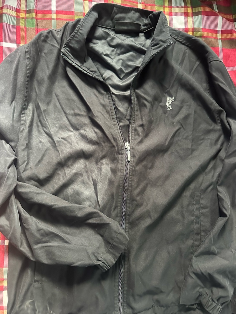 Ashworth Black Lightweight Full-Zip Jacket with Embroidered Logo
